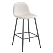TABOURET DE BAR SCANDINAVE PIED METAL NOIR
