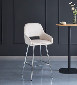 TABOURET DE BAR ATHENA - PIED METAL NOIR/CHROME/GOLD