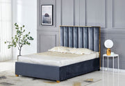 LIT TONY A BORDURE DOREE VELOURS - BEIGE/ANTHRACITE