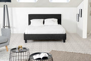 LIT KELIA EN TISSU - NOIR/GRIS