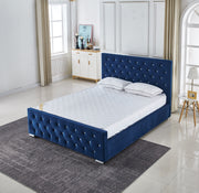 LIT PRESTIGE CAPITONNE AVEC DIAMANT VELOURS - BLANC/BLEU/GRIS/MOKA/NOIR