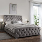 LIT PRESTIGE CAPITONNE AVEC DIAMANT VELOURS - BLANC/BLEU/GRIS/MOKA/NOIR