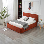 LIT COFFRE OLIVIA - CHENILLE TERRACOTTA/BEIGE/MOKA