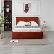 LIT COFFRE OLIVIA - CHENILLE TERRACOTTA/BEIGE/MOKA