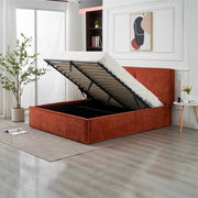 LIT COFFRE OLIVIA - CHENILLE TERRACOTTA/BEIGE/MOKA