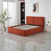 LIT COFFRE OLIVIA - CHENILLE TERRACOTTA/BEIGE/MOKA