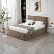 LIT COFFRE OLIVIA - CHENILLE TERRACOTTA/BEIGE/MOKA