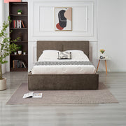 LIT COFFRE OLIVIA - CHENILLE TERRACOTTA/BEIGE/MOKA