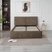 LIT COFFRE OLIVIA - CHENILLE TERRACOTTA/BEIGE/MOKA