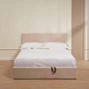 LIT COFFRE BASTIEN VELOURS - NOIR/GRIS/BEIGE