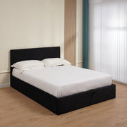 LIT COFFRE BASTIEN VELOURS - NOIR/GRIS/BEIGE