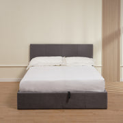LIT COFFRE BASTIEN VELOURS - NOIR/GRIS/BEIGE