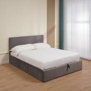 LIT COFFRE BASTIEN VELOURS - NOIR/GRIS/BEIGE