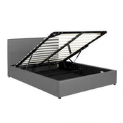 LIT COFFRE BASTIEN EN SIMILICUIR - BLANC/GRIS/NOIR