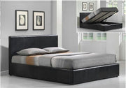 LIT COFFRE BASTIEN EN SIMILICUIR - BLANC/GRIS/NOIR