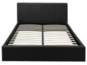 LIT COFFRE BASTIEN EN SIMILICUIR - BLANC/GRIS/NOIR