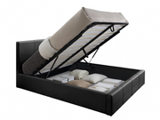 LIT COFFRE BASTIEN EN SIMILICUIR - BLANC/GRIS/NOIR