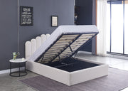 LIT COFFRE DOHA VELOURS - GRIS/DOUDOU/ROSE/MOKA