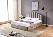 LIT COFFRE DOHA VELOURS - GRIS/DOUDOU/ROSE/MOKA