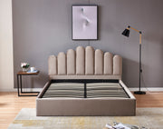 LIT COFFRE DOHA VELOURS - GRIS/DOUDOU/ROSE/MOKA