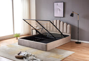LIT COFFRE DOHA VELOURS - GRIS/DOUDOU/ROSE/MOKA