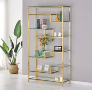 Bibliothèque Chrome/GOLD – Design Géométrique & Élégance Contemporaine