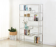 Bibliothèque Chrome/GOLD – Design Géométrique & Élégance Contemporaine