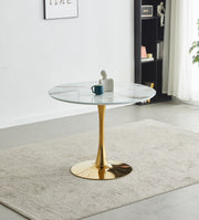 TABLE A MANGER ROSA 1M - PIED DORÉ