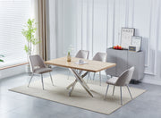 TABLE OLIVIA RECTANGULAIRE MARBRE - CHROME/GOLD