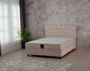 Lit Coffre Cuba -Beige/Gris – Élégance et Fonctionnalité au Quotidien
