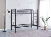 LIT SUPERPOSÉ SEPARABLE EN METAL LUNA NOIR 90x190 + 90x190cm