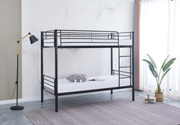 LIT SUPERPOSÉ SEPARABLE EN METAL LUNA NOIR 90x190 + 90x190cm