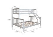 LIT SUPERPOSÉ BATNA EN BOIS 2+1 : 90X190cm + 140x190cm