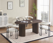 TABLE A MANGER NEW ANNA PIED EFFET NOYER PLATEAU EFFET NOYER