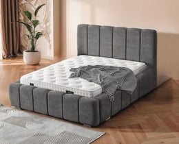 LIT COFFRE PIANO - 160X200 BOX GRIS