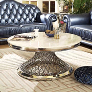 TABLE BASSE DELUXE CHROME MARBRE NOIR