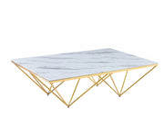TABLE BASSE DITA GOLD MARBRE BLANC