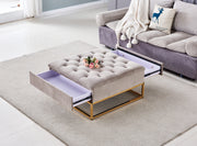 TABLE BASSE A TIROIRS GOLD