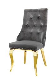 CHAISE ANNEAU CLOUTE VELOURS