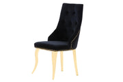 CHAISE ANNEAU CLOUTE VELOURS