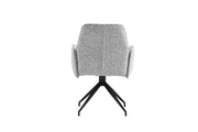 CHAISE CARRERA METAL NOIR TWEED GRIS PIVOTANTE 360° ANTI-TACHE