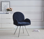 CHAISE AVEC ACCOUDOIR MIMI CHROME BLEU