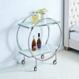 Chariot Argent Marbre Blanc – Design Moderne & Élégance Contemporaine