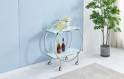 Chariot Argent Marbre Blanc – Design Moderne & Élégance Contemporaine