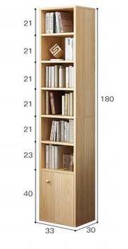 Bibliothèque WOODLINE – Design Scandinave en Bois Naturel