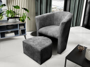 Fauteuil LINA – Velours Côtelé Ultra Confort + Pouf Assorti