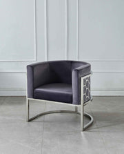 Fauteuil ALVÉOLES – Velours & Acier Inoxydable