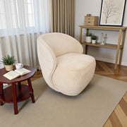 Fauteuil Pivotant ELSA – Velours Peau de Pêche & Design Enveloppant