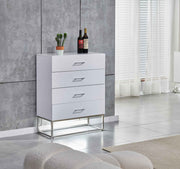 Commode ALYA Laquée - Pied Chrome – Design Moderne & Éclairage LED Intégré