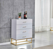 Commode ALYA Laquée Pied Doré – Design Moderne & Éclairage LED Intégré